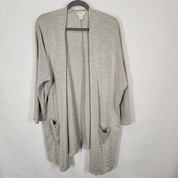 Anthropologie DONNI Ribbed Open Front Cardigan Jacket Duster‎ One Size - Picture 2 of 7